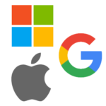 Microsoft Google Appleのロゴ