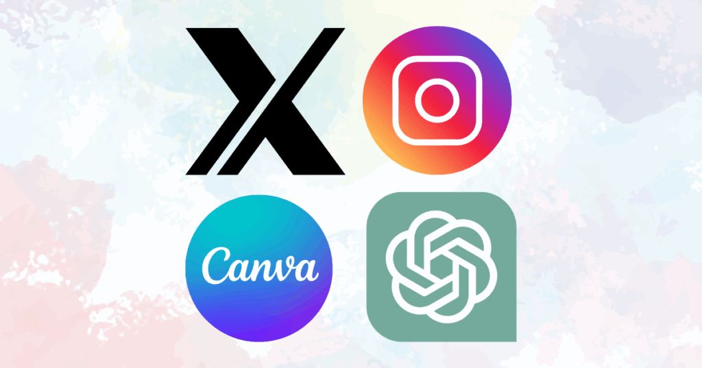 x instagram chatgpt canva ロゴ